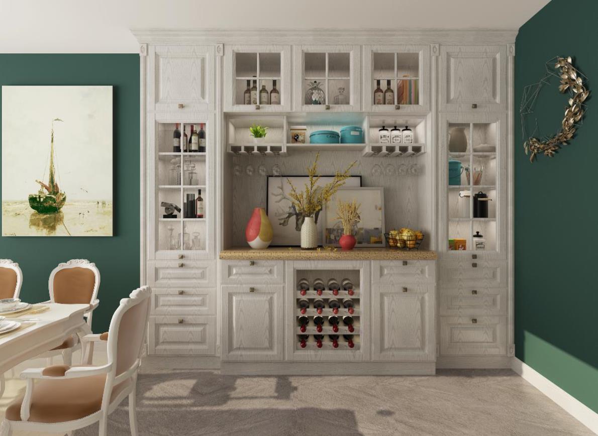 全鋁酒柜-01（風格：簡歐；顏色：白橡）